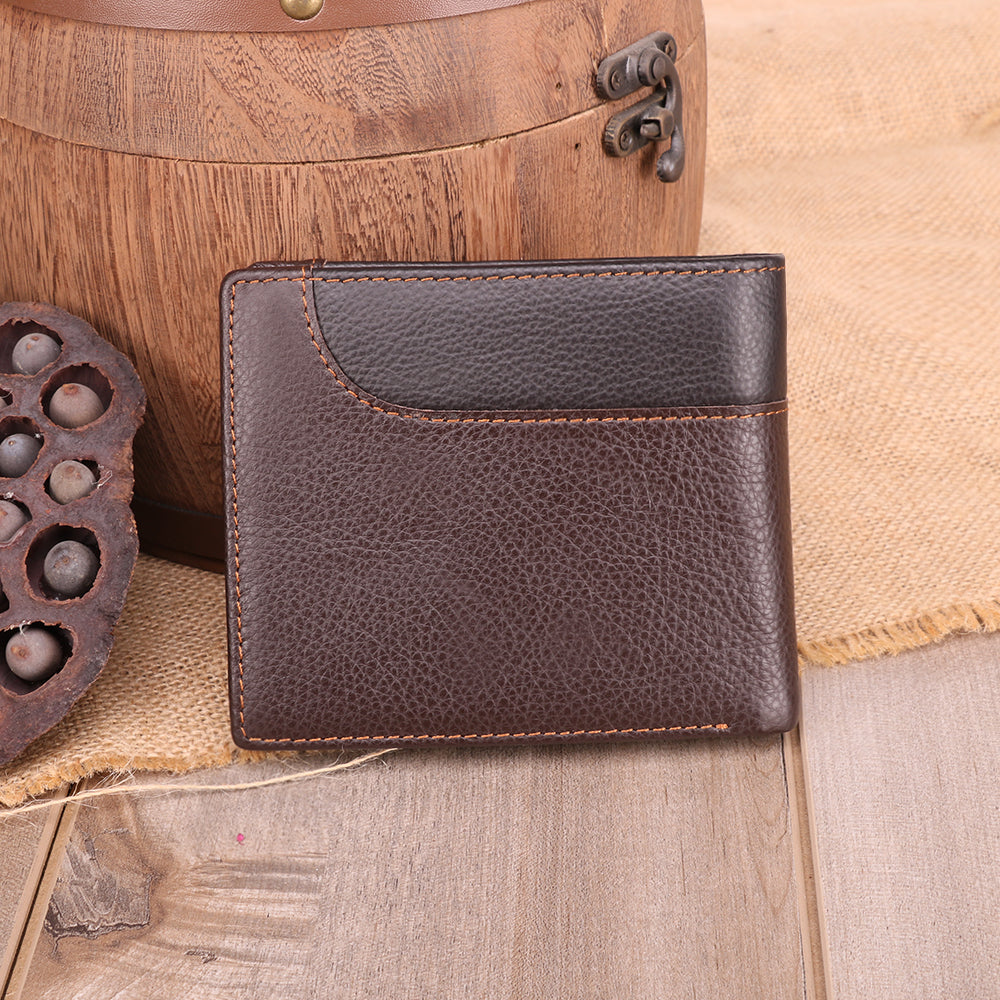 Slim Genuine Leather Men's Wallet - RFID Blocking Bifold Wallet for Men - Minimalist & Lightweight - Perfect for Everyday Carry, Travel & Business Use