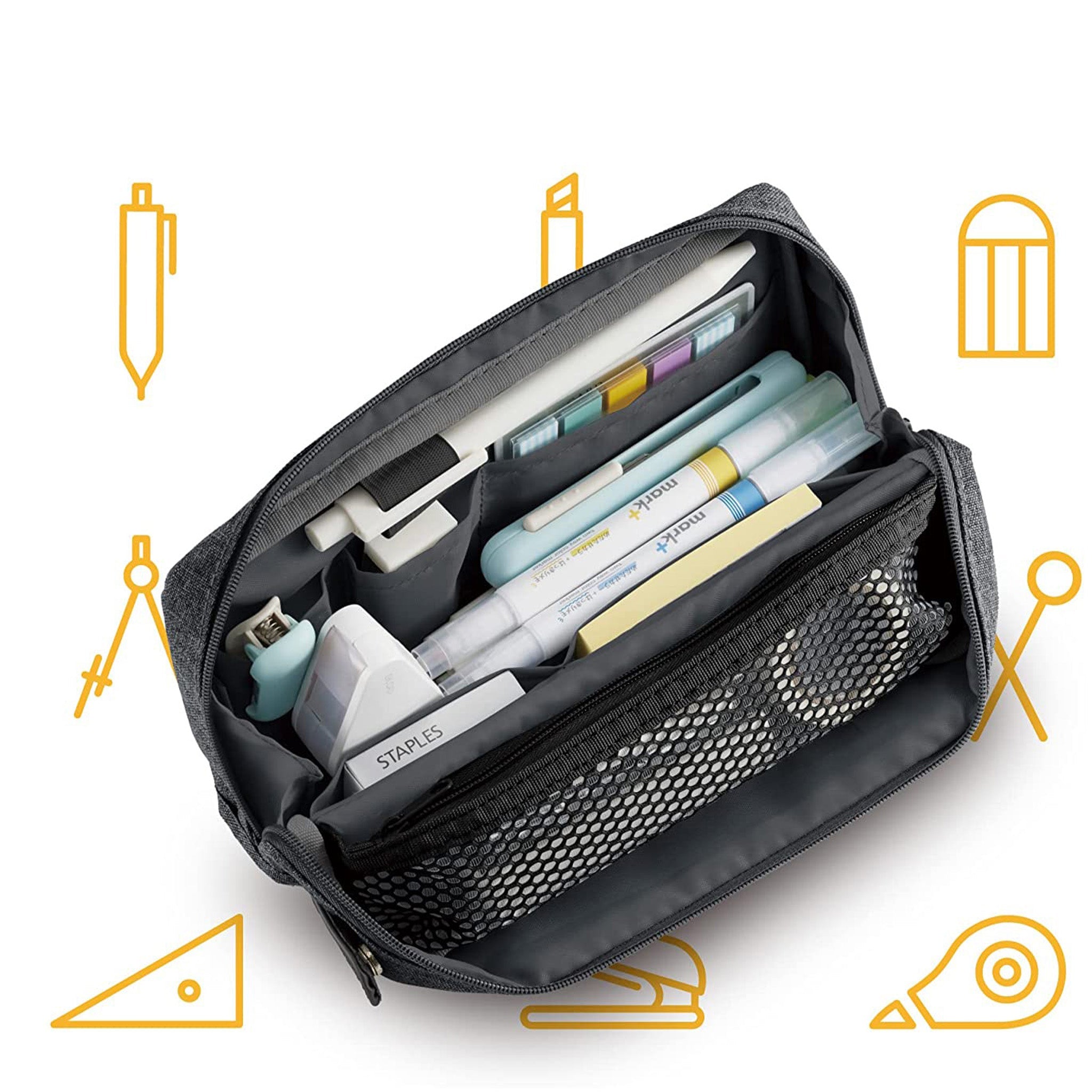 KOKUYO Multi-Functional Tool Pen Case - Portable Stationery Organizer for Artists, Students & Office Use - Perfect for Drawing, Writing & Crafting