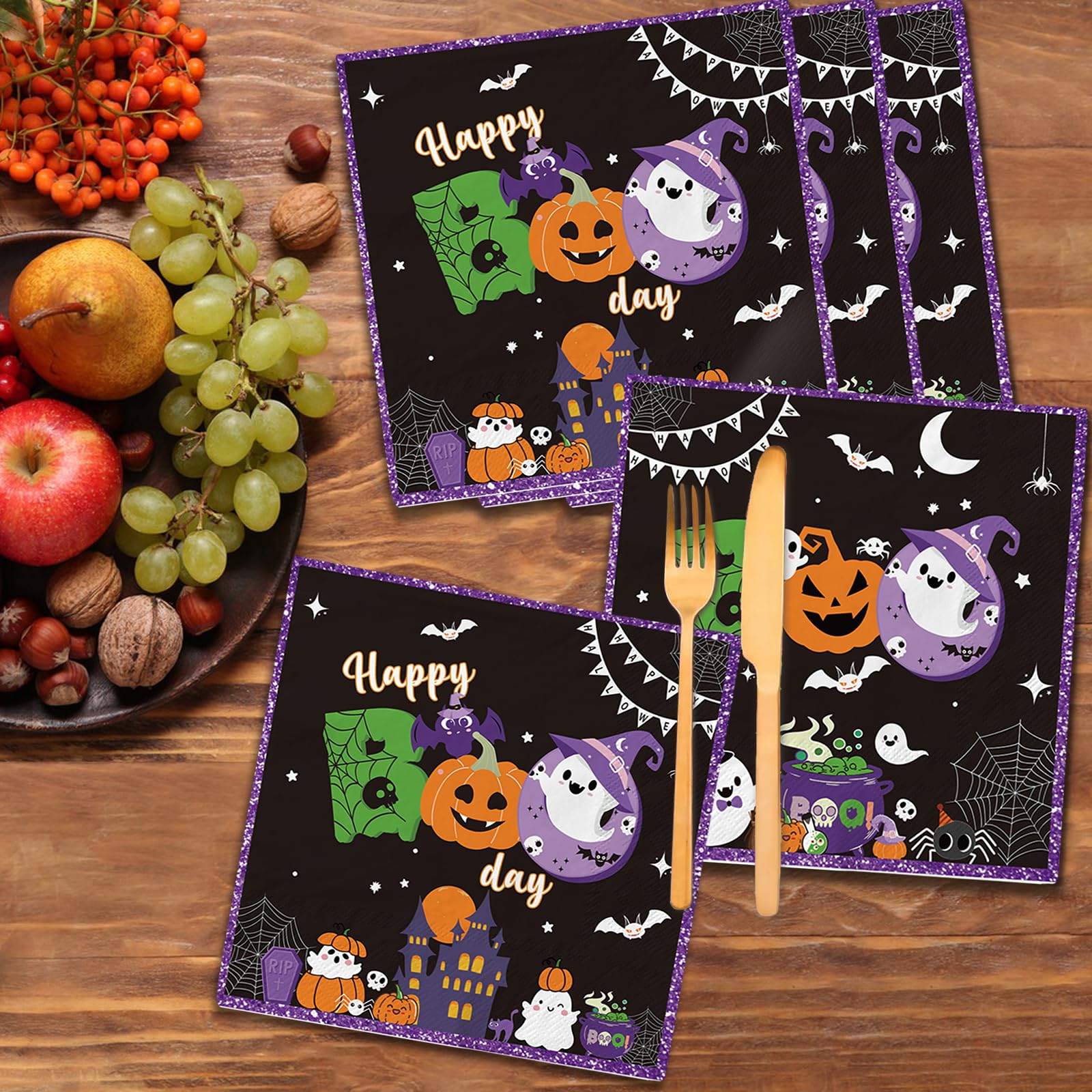 Booday Premium Party Napkins - Fun & Colorful Disposable Napkins for Kids & Adults - Perfect for Birthday Parties, Baby Showers & Celebrations