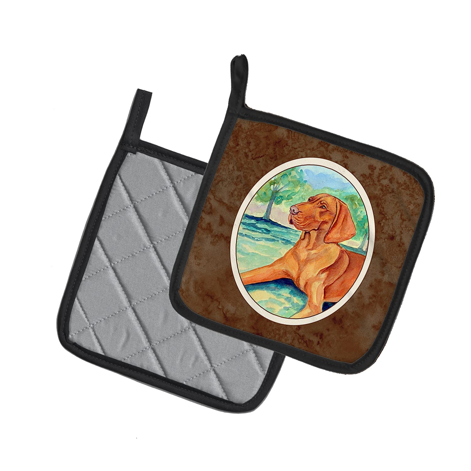 Heat Resistant Vizsla Dog Pot Holders Set - 7.5x7.5 Inch Oven Mitts for Cooking, Baking & BBQ | Kitchen Hot Pads with Beautiful Vizsla Design | Perfect for Holiday Gifts & Home Decor