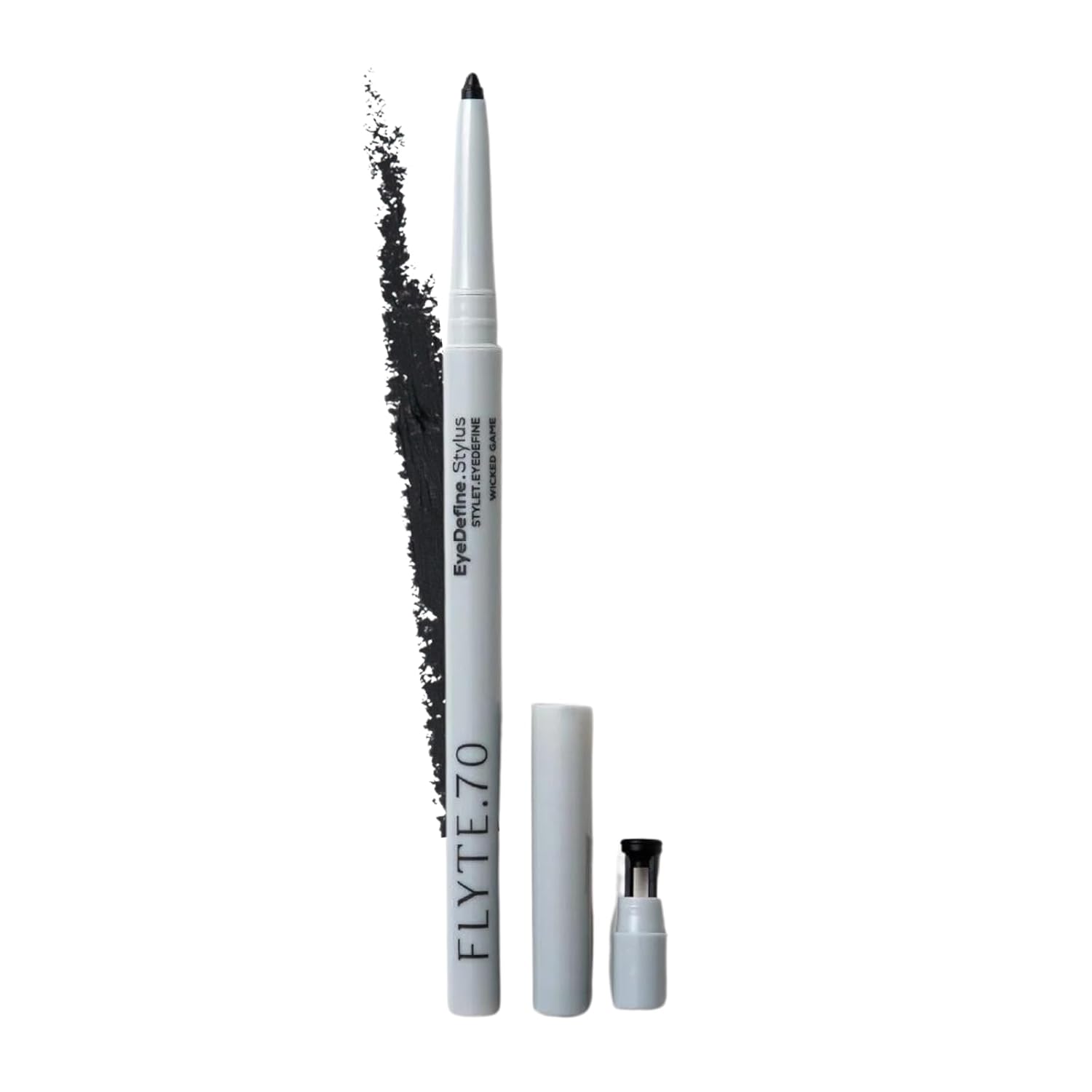 Long Lasting Waterproof Eyeliner Pencil - Ultra Fine Tip for Precise Cat Eye, Winged & Smokey Looks - Smudge Proof, No Drag - Includes Built-in Sharpener (Wicked Game) - Perfect for Everyday Makeup, Night Out & Professional Contouring