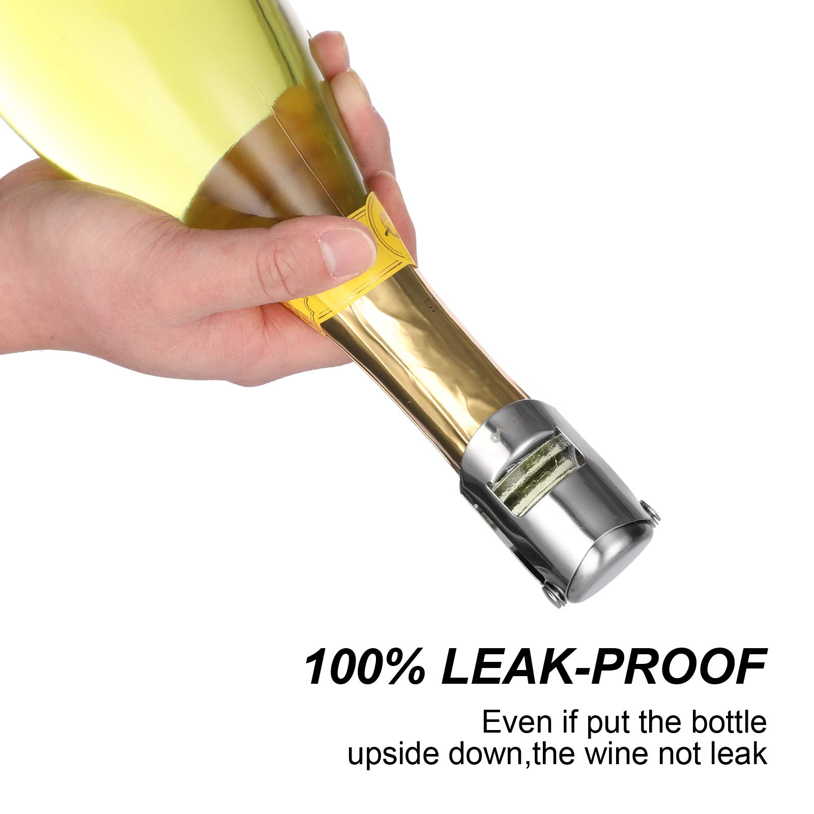 Premium Champagne Stopper with Stainless Steel & Food-Grade Silicone - Reusable Wine Bottle Sealer Preserves Bubbles & Freshness - Ideal Gift for Wine Lovers (1 Pack) - Perfect for Parties, Weddings & Home Entertaining