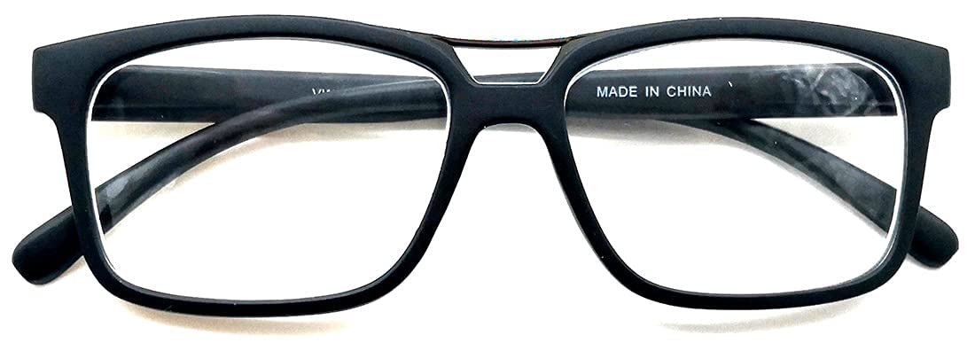 Myopia Glasses for Men & Women - 2 Pairs Rectangular Square Nearsighted Glasses for Distance Driving | Perfect for Night Driving, Watching TV & Computer Work