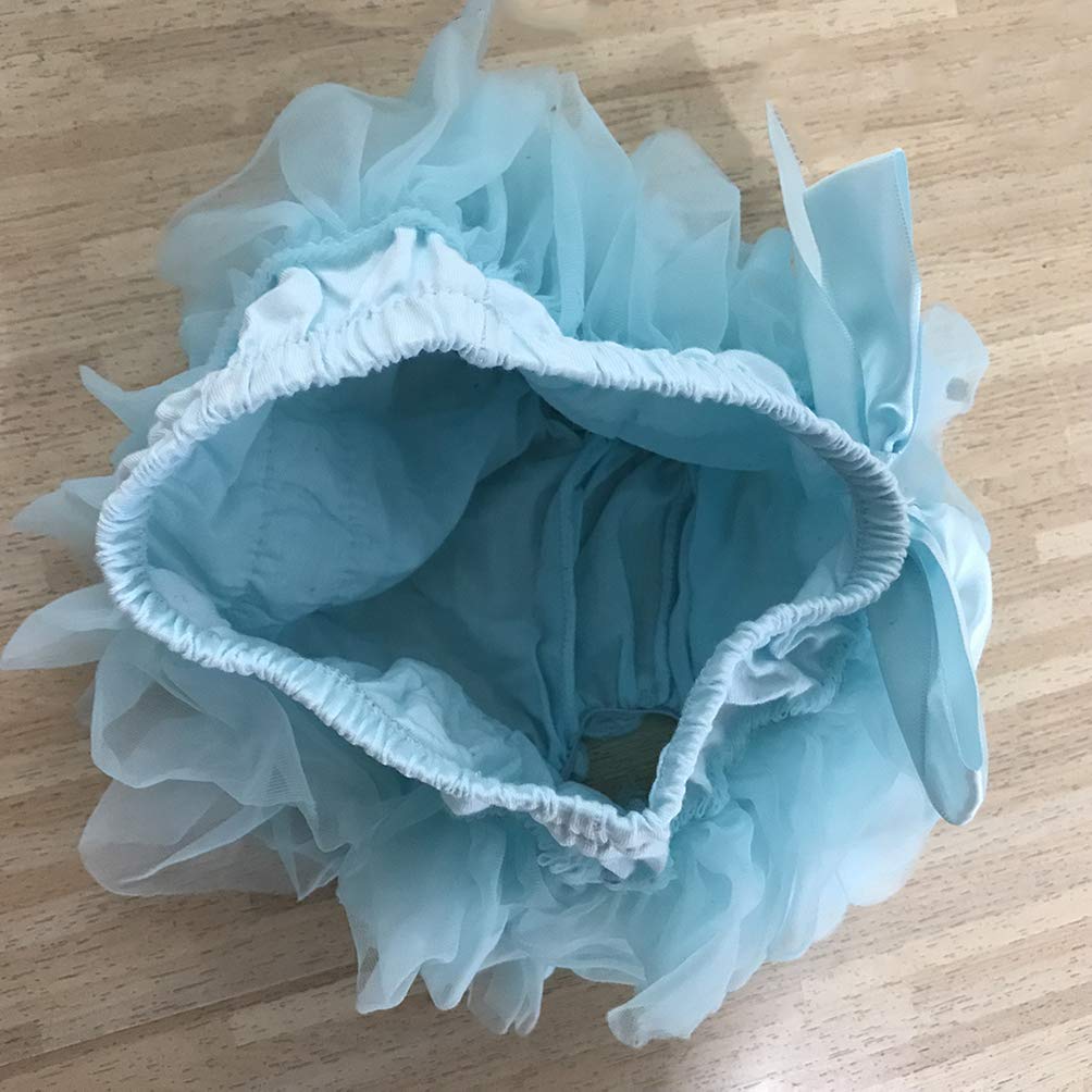 1PC Baby Girls Bow-Knot Tulle Ruffle Bloomers Shorts - Diaper Cover Underwear for Toddlers & Infants - Soft Cotton Bloomer Skirt with Ruffles - Perfect for Photoshoots, Parties & Everyday Wear (Blue)