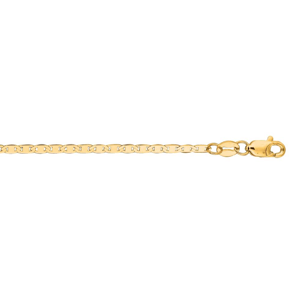 10K Gold 1.7mm Mariner Chain Necklace for Men - Durable Solid Gold Rope Chain - Perfect for Everyday Wear, Gifts & Special Occasions