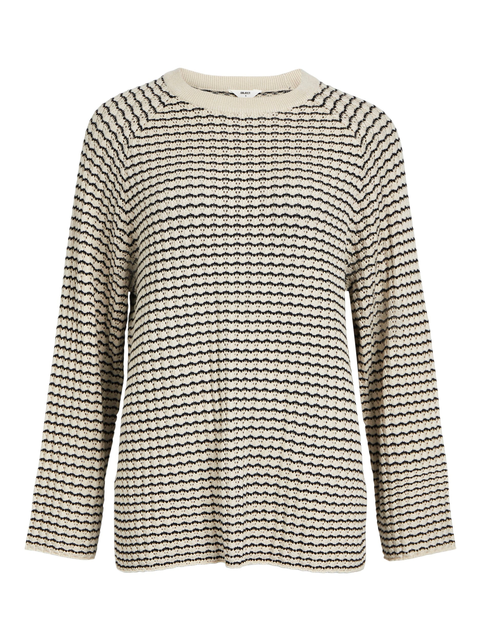Ester Patterned Knit Jumper (Sandshell/Black) - Stylish Women's Sweater for Casual Outfits & Fall Fashion