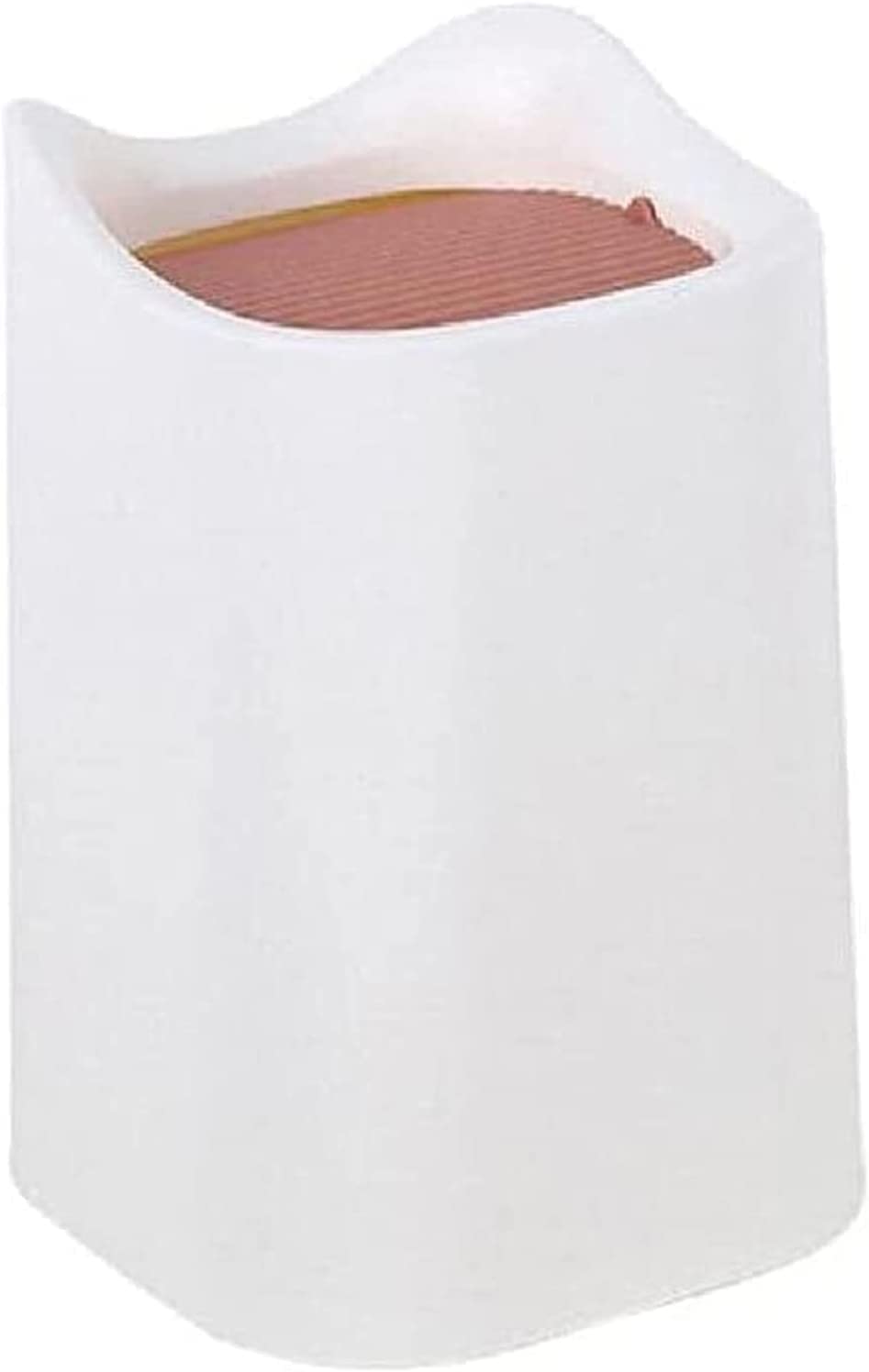 Mini Desktop Flip Trash Can - White Small Countertop Waste Bin for Office, Kitchen, Car, School & Bathroom | Compact Garbage Storage Solution for Desks, Countertops & Small Spaces