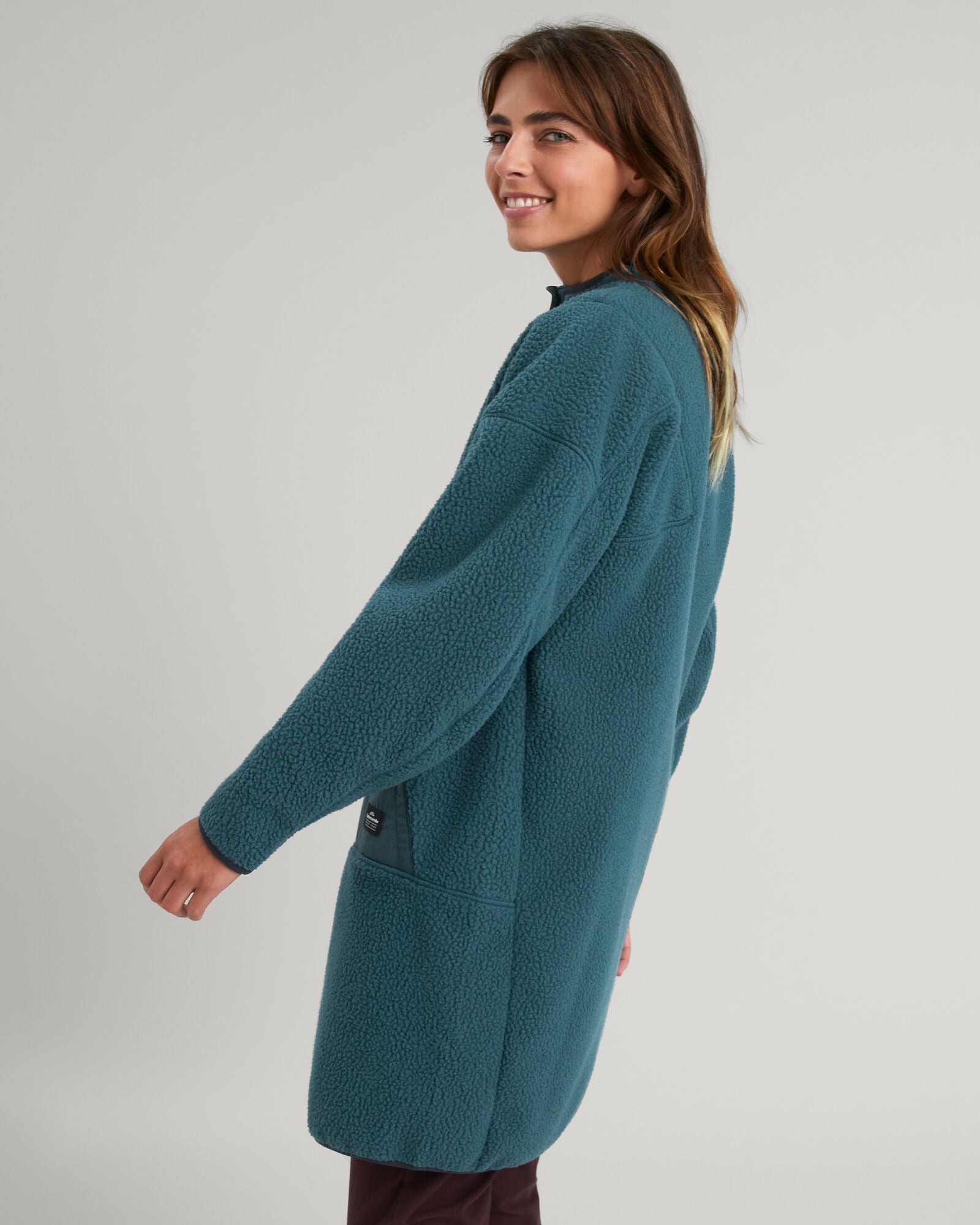 Co Z High Pile Women's Longline Hoodie - Deep Lagoon Color | Soft Fleece Pullover for Winter Warmth & Casual Outfits | Perfect for Lounging, Running Errands & Outdoor Activities