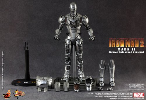Hot Toys Iron Man 2 Movie Masterpiece Limited Edition 1/6 Scale Collectible Figure - Iron Man Mark II Armor Unleashed - Perfect for Marvel Fans, Action Figure Collectors & Home Display