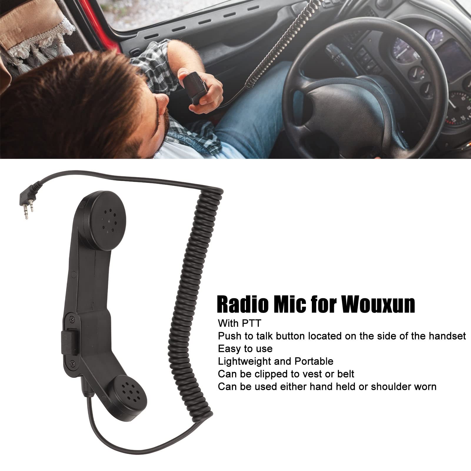 Professional Z117 Handheld Speaker Microphone with PTT Button - Compatible with BaoFeng UV-5R/UV-6R/UV-82HX/DM-5R, Kenwood & HYT Two-Way Radios - Ideal for Outdoor Adventures, Security Work & Emergency Communication