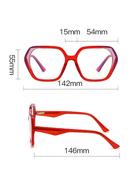 CCspace Women's Full Rim Irregular Square Polycarbonate Eyeglasses 3003 - Trendy Lightweight Glasses for Work, Reading & Fashion