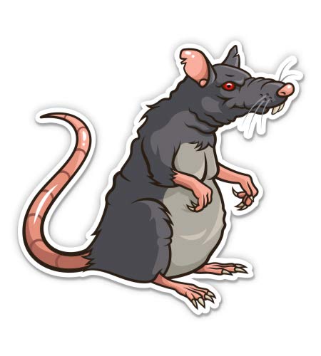 Rat Cartoon Vinyl Sticker 3 Inch - Waterproof Decal for Car, Laptop, Water Bottle, Phone - Perfect for DIY Decor, School Supplies & Gift Giving