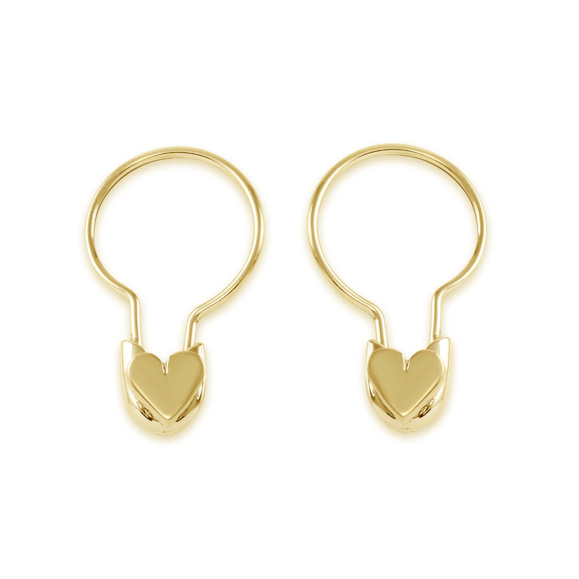 Monte Christo Gold Safety Pin Hoop Earrings for Women - Single Earring, Jewelry Gift, Made in USA - Perfect for Casual Wear, Parties & Unique Fashion Statements