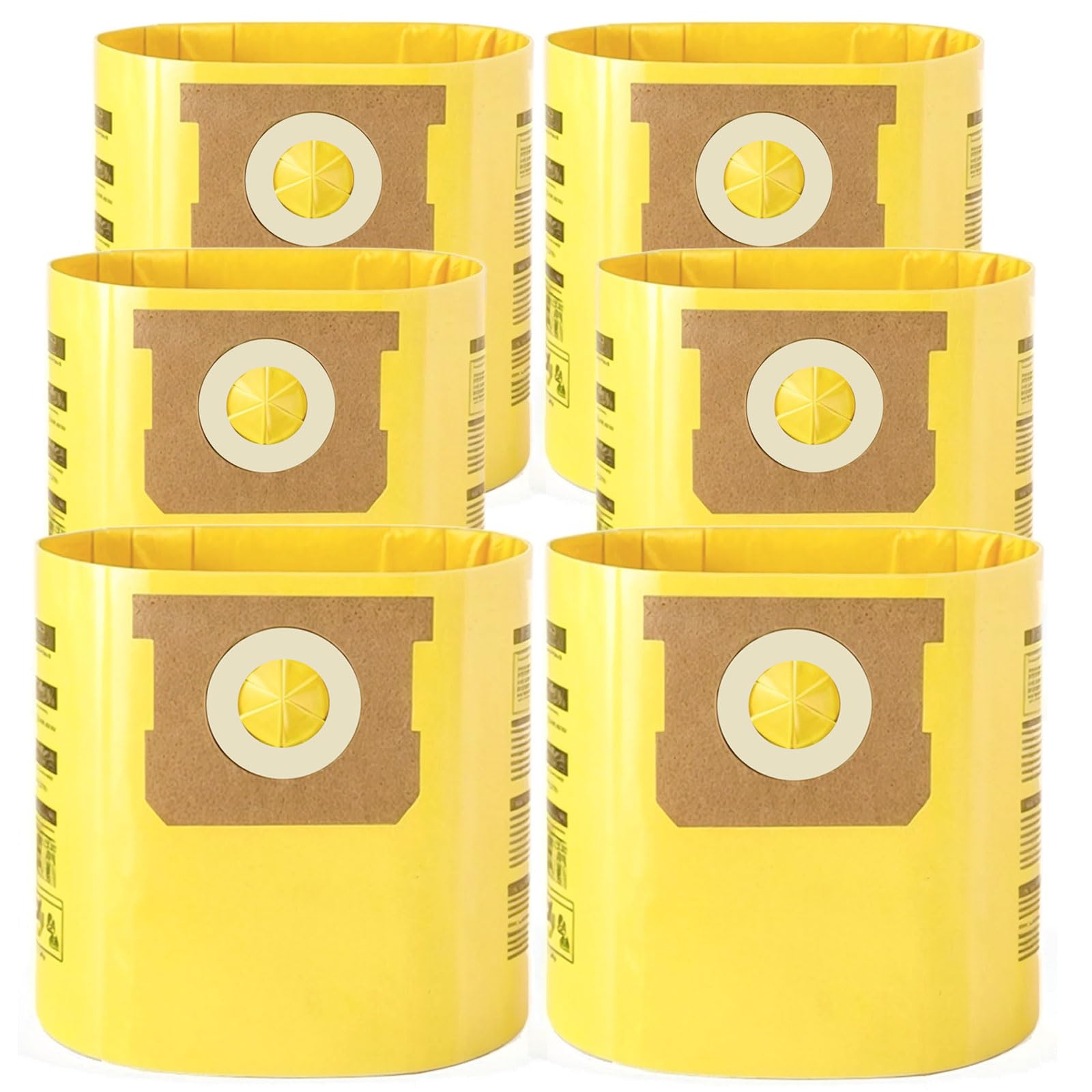 6 Pack 91964 Shop Vac Bags Type D High Efficiency Vacuum Filter Bags - Compatible with Shop Vac 4 Gallon Wet/Dry Vacs (Part #9196400, 9196433) - Perfect for Dust Collection, Workshop Cleaning & Home Improvement Projects