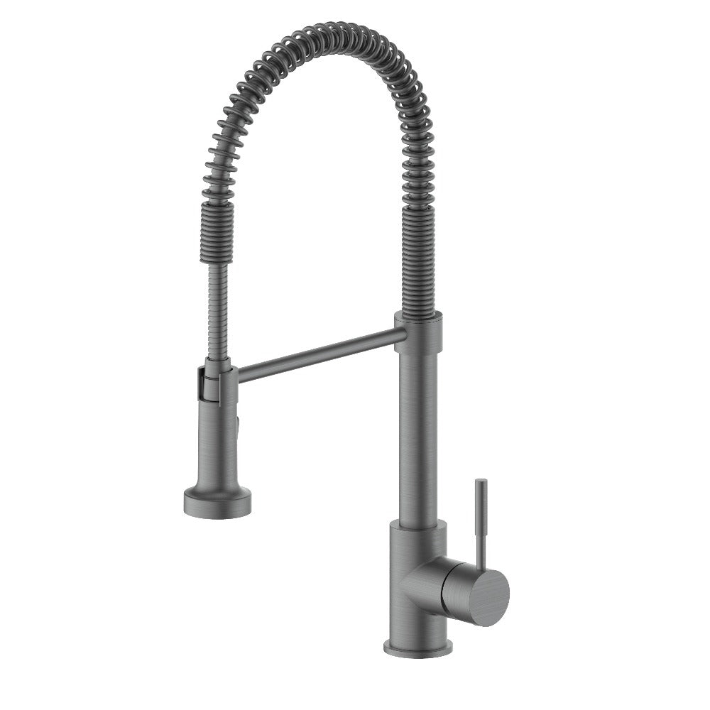 ZLINE Apollo Pull Down Spring Single Handle Kitchen Faucet in Gun Metal - High Arc Commercial Style Faucet with 360° Swivel Spout for Modern Kitchens | Perfect for Cooking, Washing Dishes & Food Prep