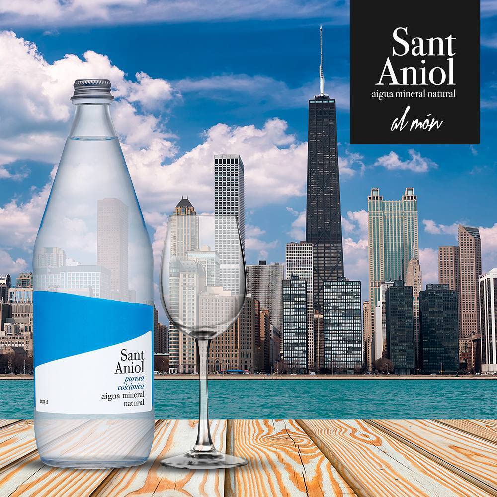 Sant Aniol Still Natural Mineral Water - 750ml (12 Glass Bottles) - Premium Spanish Spring Water for Home, Office & Gourmet Dining