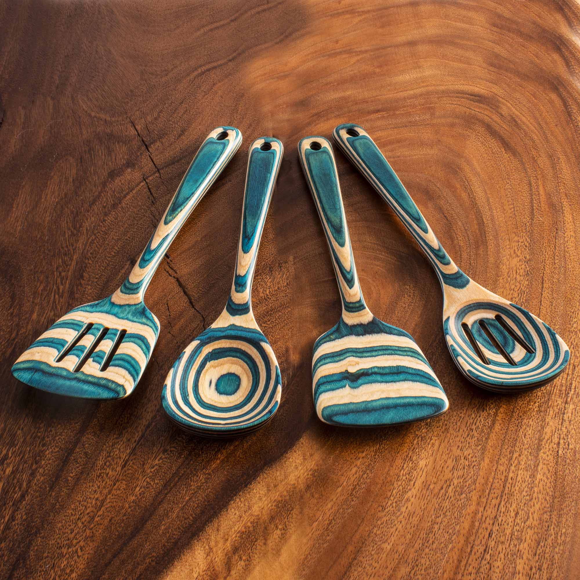 Baltique® Mykonos Collection 4-Piece Nonstick Cooking Utensil Set - Wooden Handle Kitchen Tools for Baking, Frying & Stirring - Perfect for Home Chefs & Gift Giving
