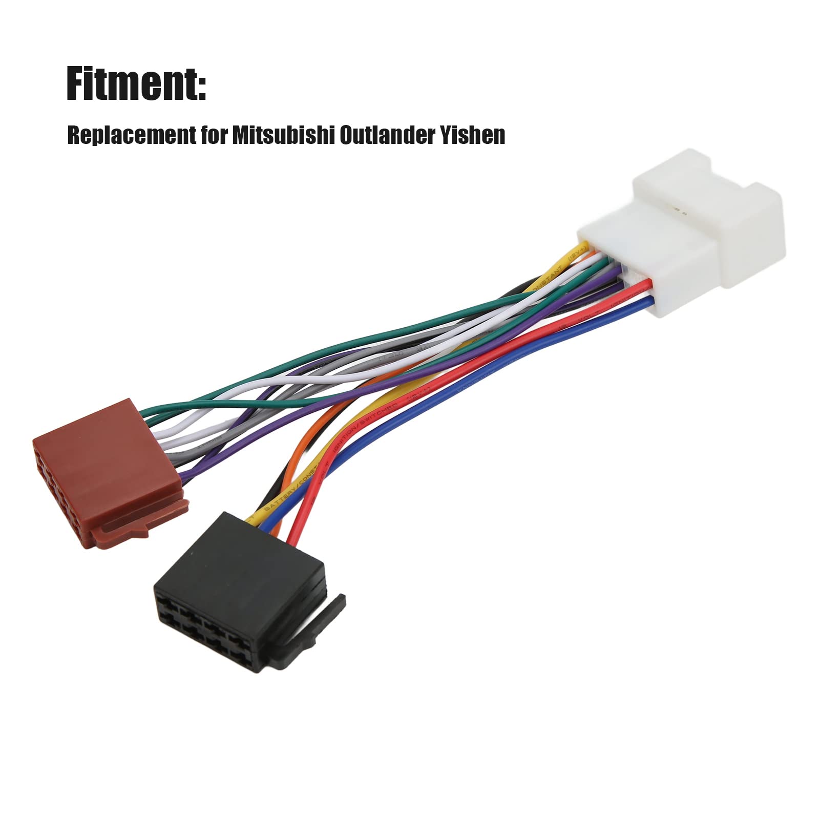 Aramox ISO Radio Harness Adapter - ABS Replacement for Mitsubishi Outlander & Yishen - Car Audio Wiring Connector for Easy Stereo Installation & Upgrade