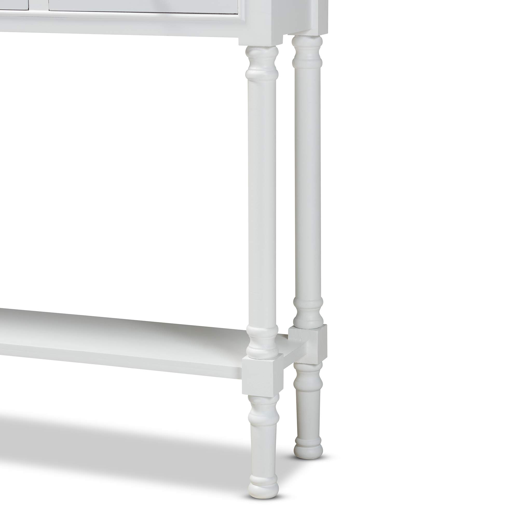 Baxton Studio Modern White Console Table - Entryway Sofa Table, Hallway Accent Furniture for Living Room & Bedroom Decor