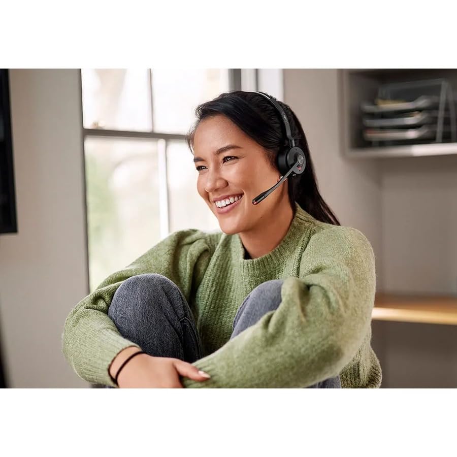 Jabra Engage 55 Mono Wireless Headset with Link 400 USB-A DECT Adapter - Noise Cancelling Microphone, Long Range - Certified for Google Meet, Zoom, Microsoft Teams - Compatible with All Major UC Platforms - Black - Perfect for Remote Work, Call Centers & Office Professionals