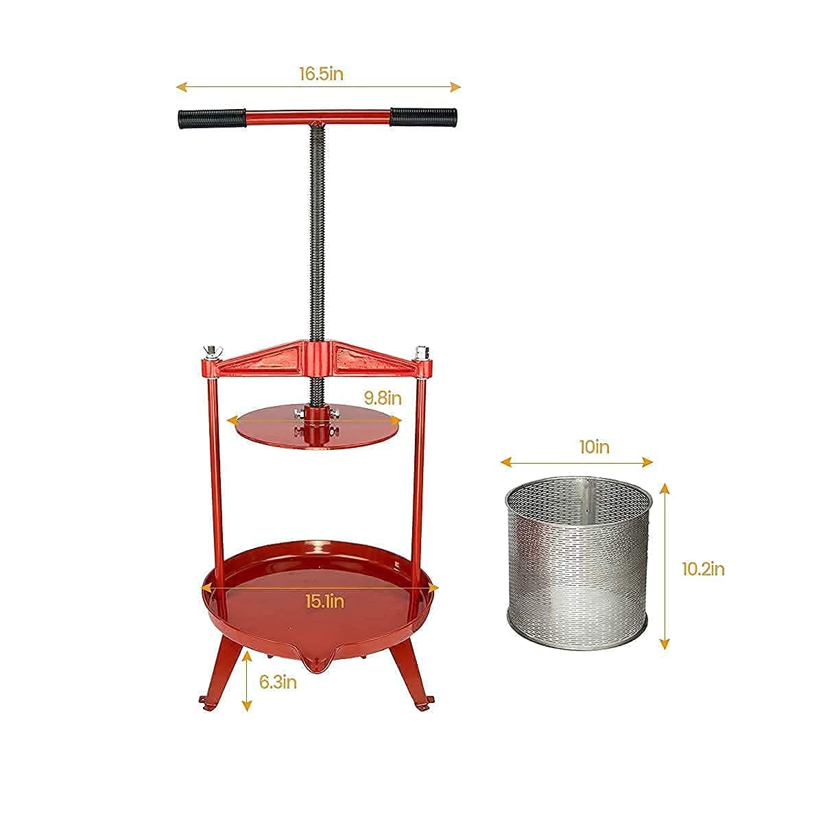 Premium Manual Fruit Wine Press & Crusher - 100% Natural Apple, Grape & Berry Juice Maker for Home Kitchen | Perfect for Homemade Wine, Cider & Fresh Juices