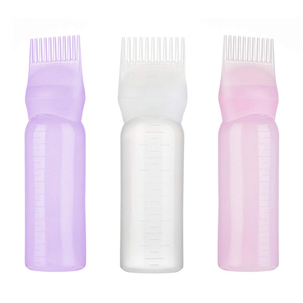 Minkissy 3PCS Root Comb Applicator Bottle for Hair Coloring & Dye - Salon Grade Shampoo Bottle with Comb - Perfect for At-Home Hair Treatments & Professional Salon Use