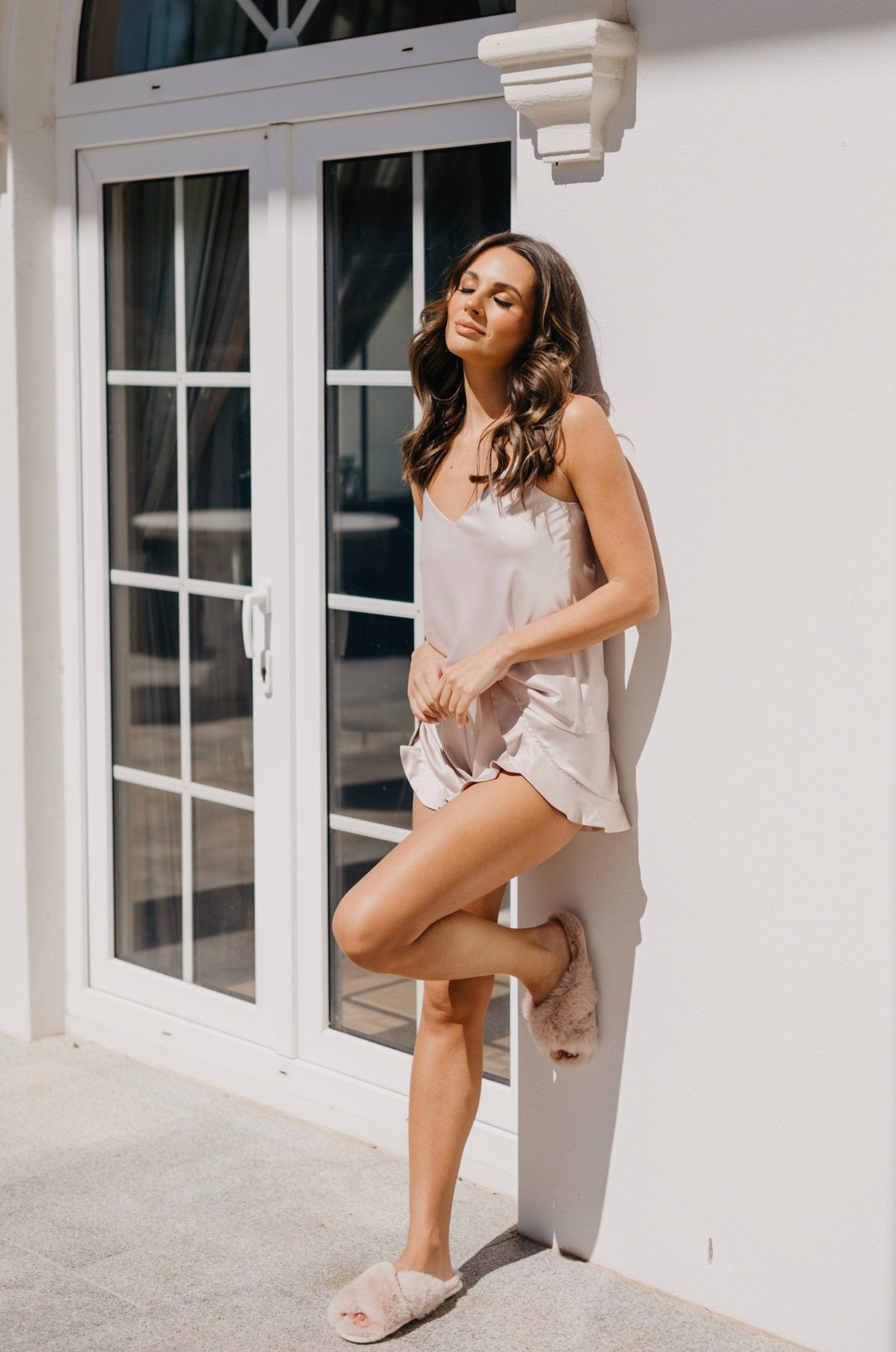Pia Cami and Ruffle Short Set - Women's Summer Loungewear, Sleepwear & Casual Outfit for Beach, Vacation and Home Relaxation