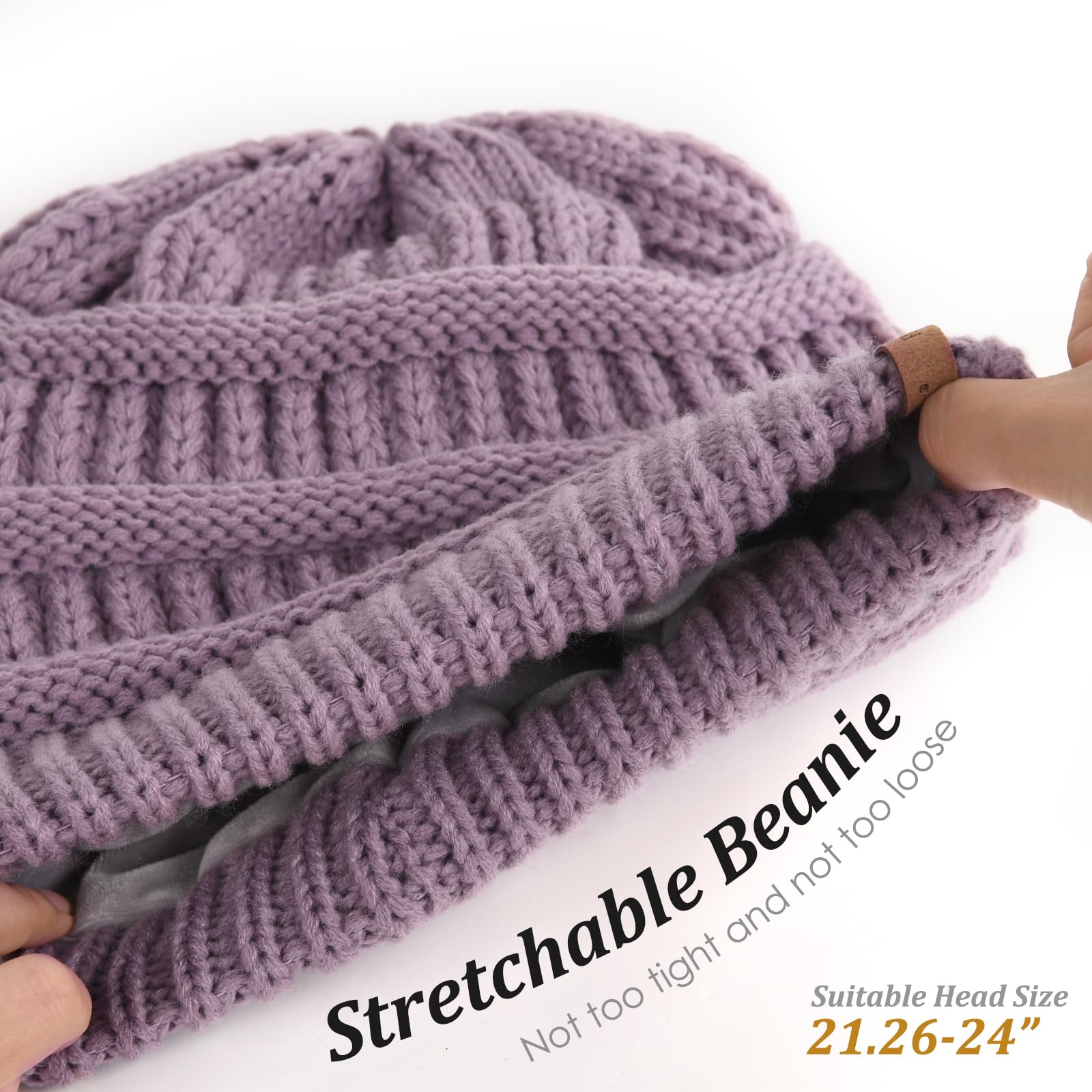 FURTALK Women's Fleece Lined Knit Beanie - Winter Warm Slouchy Hat for Skiing & Outdoor Activities | Soft Skull Cap for Cold Weather Protection