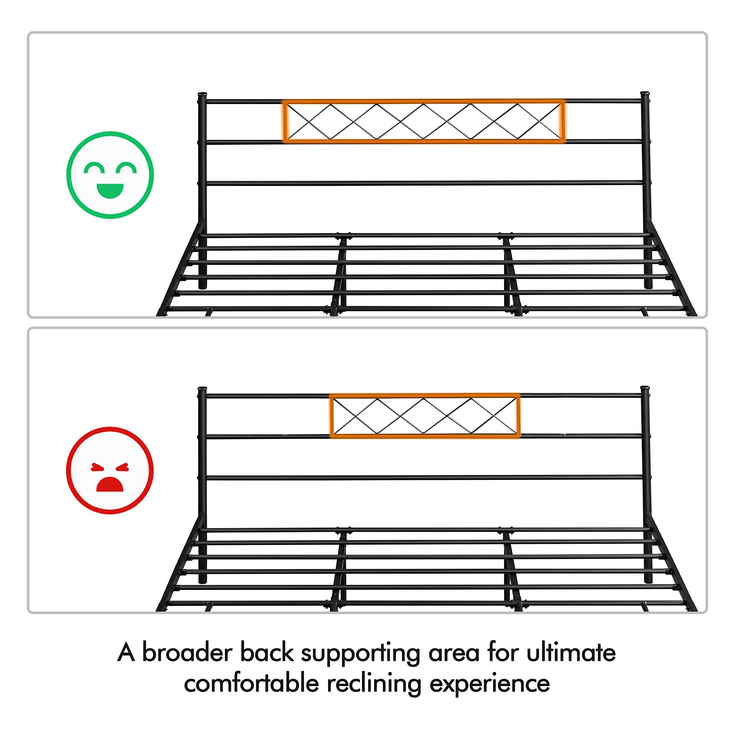 Yaheetech King Size Metal Bed Frame with Headboard and Footboard - Sturdy Mattress Foundation with Under Bed Storage Space in Black - Perfect for Master Bedroom, Guest Room, and Dormitory