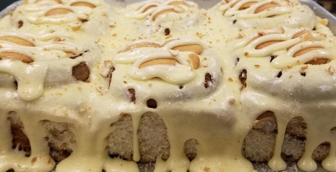 Gourmet Banana Cream Cinnamon Rolls - Pack of 12 (6 oz Each) | Fresh Baked Breakfast Pastries for Brunch, Coffee Time & Holiday Gatherings