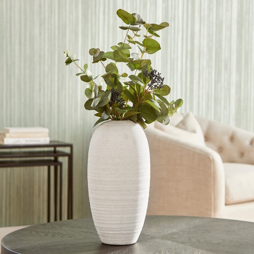 Cyan Design 11202 Perennial Vase - Large White Ceramic Flower Vase for Home Decor, Wedding Centerpieces & Living Room Table Decor