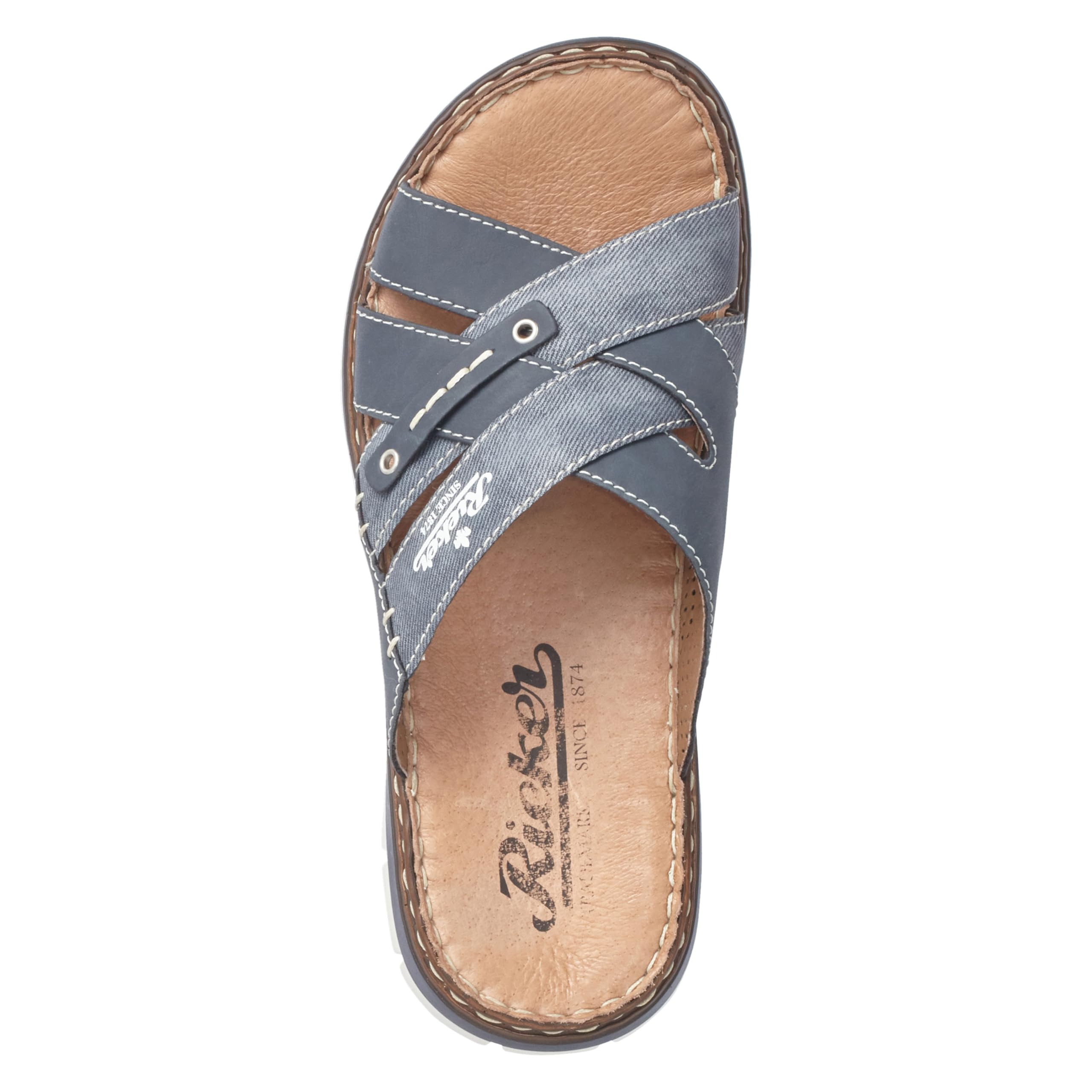 Rieker Men's Comfortable Slip-On Mules - Soft Leather Casual Shoes for Indoor & Outdoor Wear - Perfect for Home, Office, and Travel