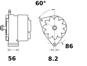 MAHLE Letrika (Iskra) Alternator 14VDC 55Amp - AAK4349 11.203.405 - Replacement Part for Cars, Trucks & Boats - High Performance Auto Electrical Component
