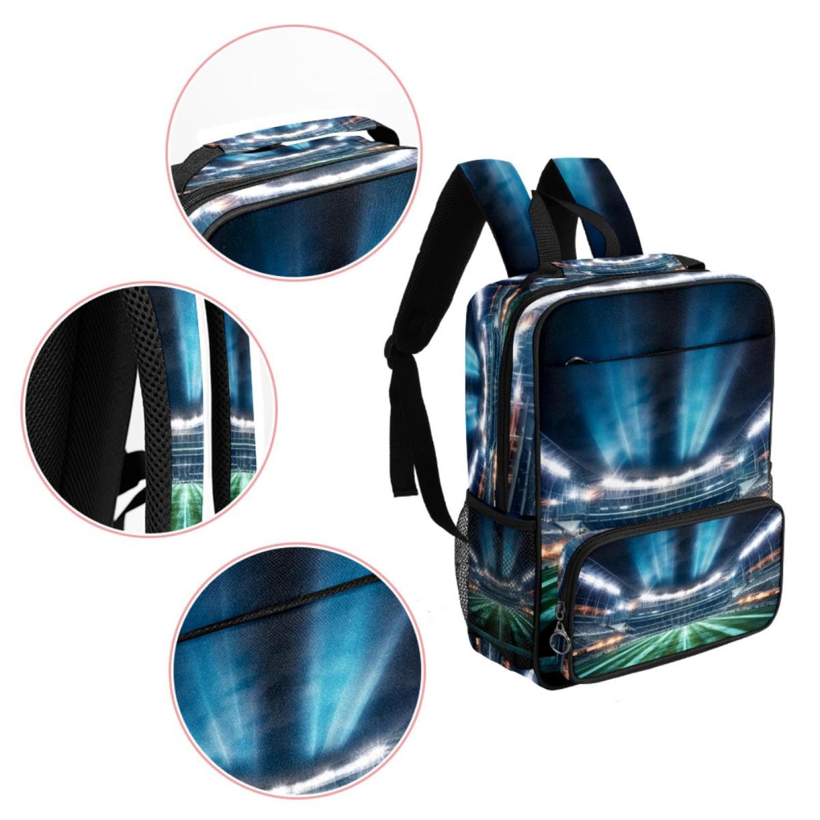 Stylish Travel Backpack for Women & Men - Durable American Football Soccer Stadium Backpack - Perfect for Travel, Work, School & Sports