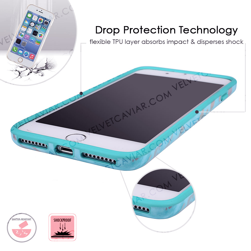 Blue Marble Holo Chrome iPhone Case - Shatterproof Protective Cover for iPhone 12/13/14/15 Pro Max - Trendy Glitter Reflective Design for Daily Use & Night Out