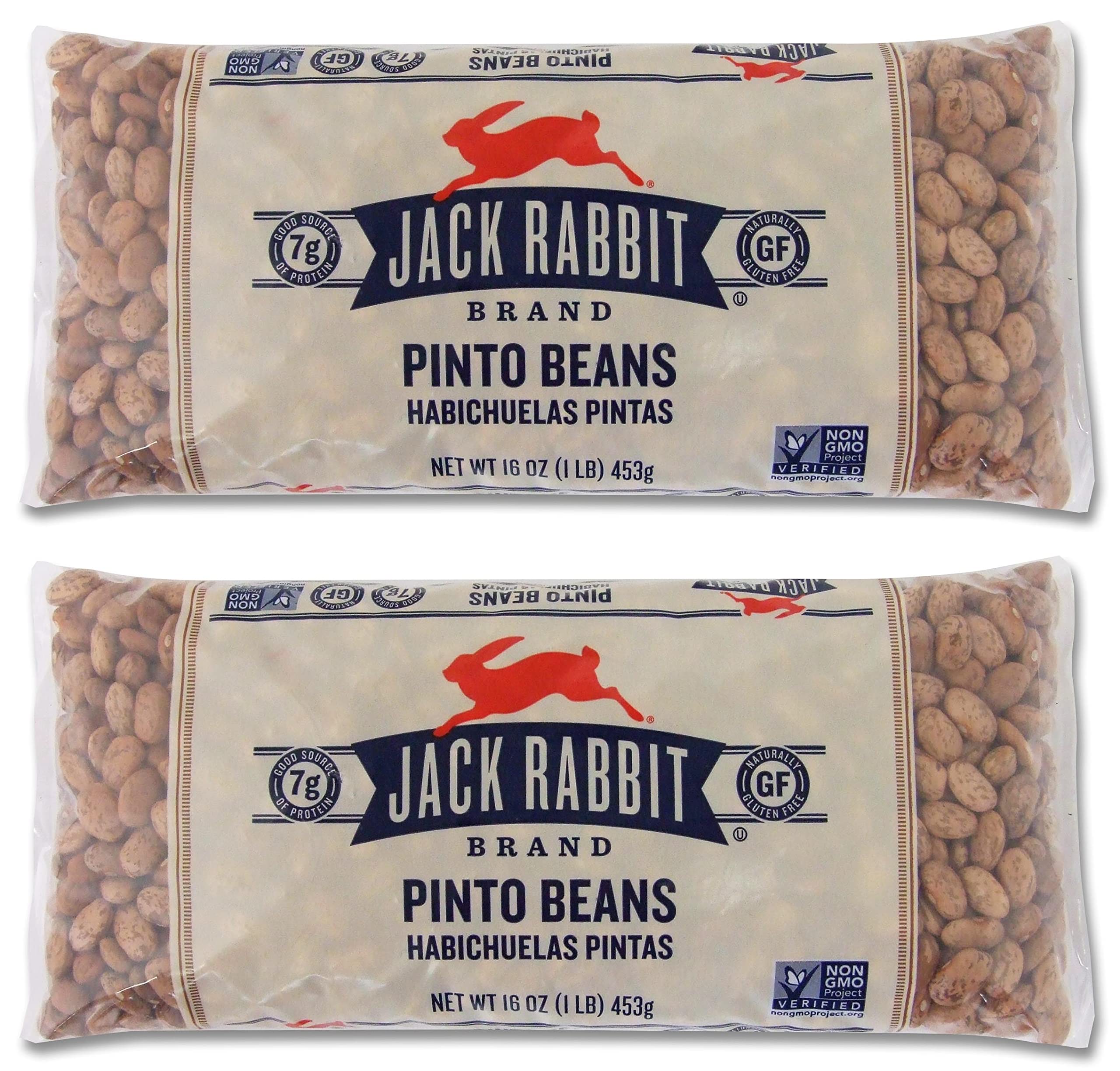 Jack Rabbit Pinto Beans 16oz (2-Pack) - Perfect for Soups & Salads