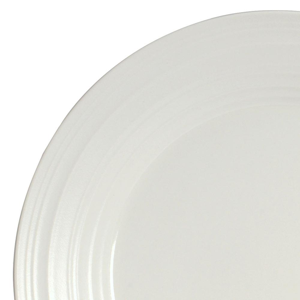 Swirl White 4-Piece Dinner Plate Set - Elegant Porcelain Plates for Formal Dining, Casual Meals & Entertaining | Dishwasher & Microwave Safe