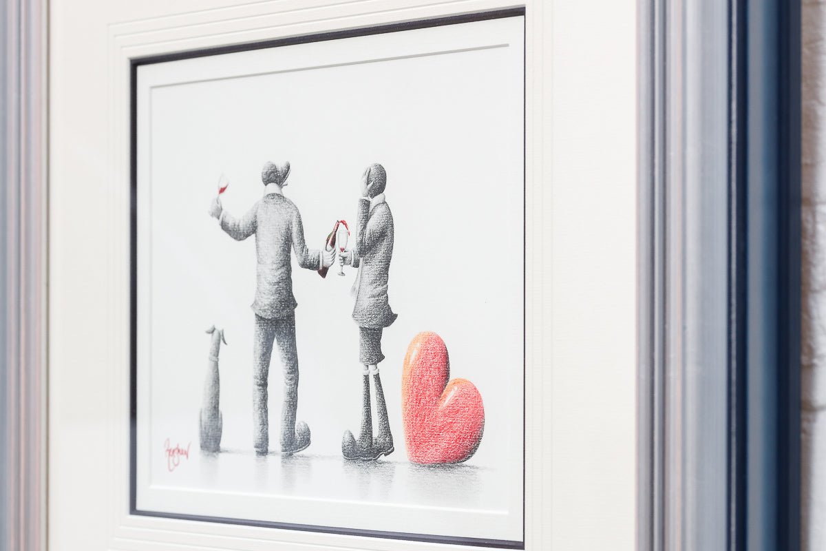 Romantic Love Sketch Art Print - Handmade Original Drawing for Wedding, Anniversary & Valentine's Day Gifts - Perfect for Home Decor & Couples Presents