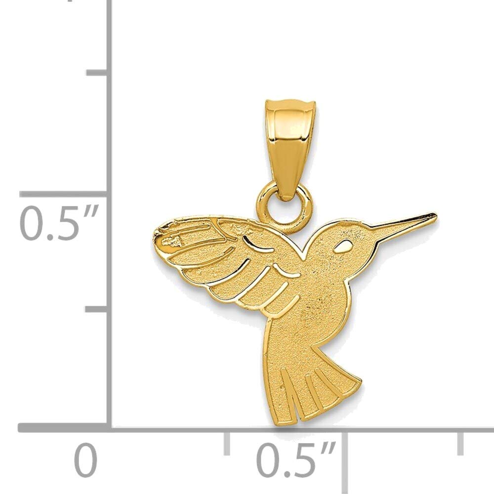 14K Yellow Gold Hummingbird Pendant - Elegant Jewelry Gift for Her