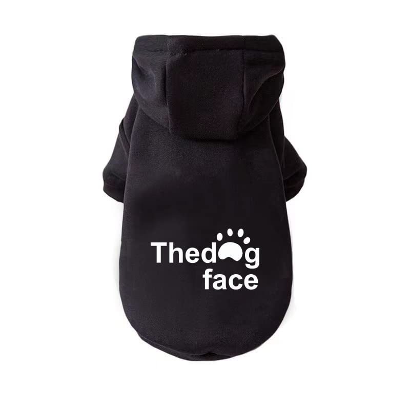 Warm Fleece-Lined Dog Hoodie Jacket - Cozy Pet Coat for Cold Weather, Large Size in Black - Perfect for Winter Walks & Outdoor Adventures