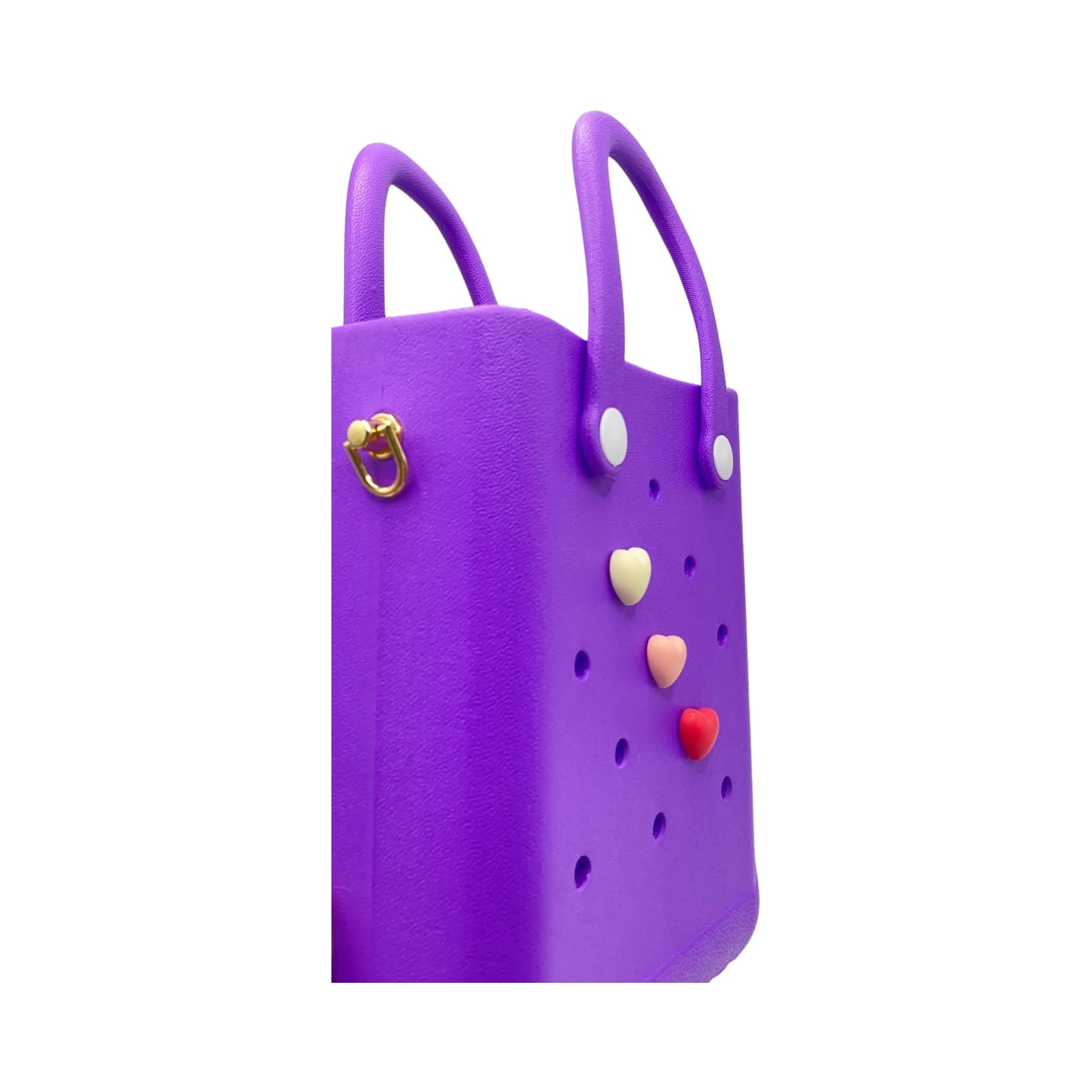 X Small Rubber Beach Bag - Lightweight Waterproof Tote for Beach, Pool, Boat & Sports | Bitty Small Charms Crossbody Purse | Perfect for Summer Travel, Swimwear Storage & Outdoor Activities