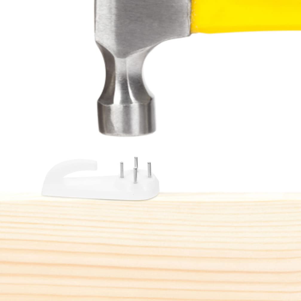 Operitacx 100pcs Heavy Duty Wall Hooks - No Drill Picture Hangers with Invisible Nails for Concrete, Stucco & Cement Walls - Perfect for Hanging Photos, Artwork, Mirrors & Home Decor