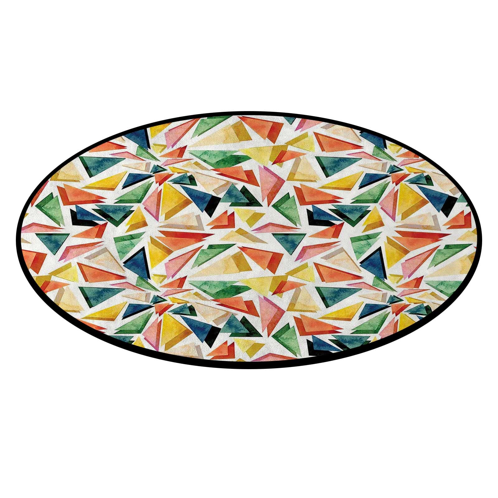 2 Ft Watercolor Anti-Slip Circle Bathroom Rug & Hard Floor Chair Mat - Multicolor Non-Slip Office Desk Chair Protector for Home, Office & Workspace | Perfect for Bathrooms, Under Desks & High-Traffic Areas