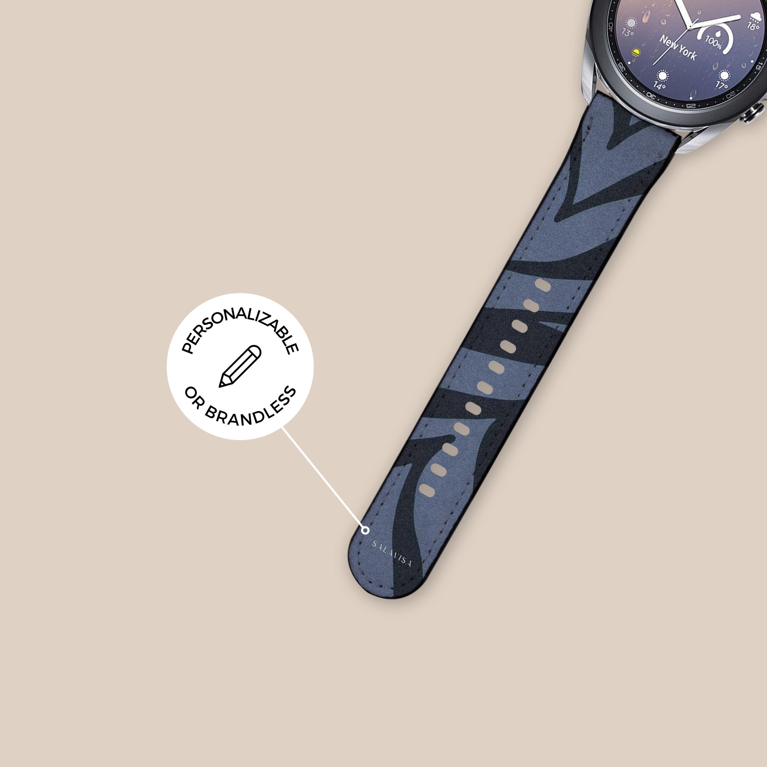 Premium Blue Zebra Galaxy Watch Band - Stylish & Durable Replacement Strap for Samsung Galaxy Watch - Perfect for Workouts, Running & Everyday Wear