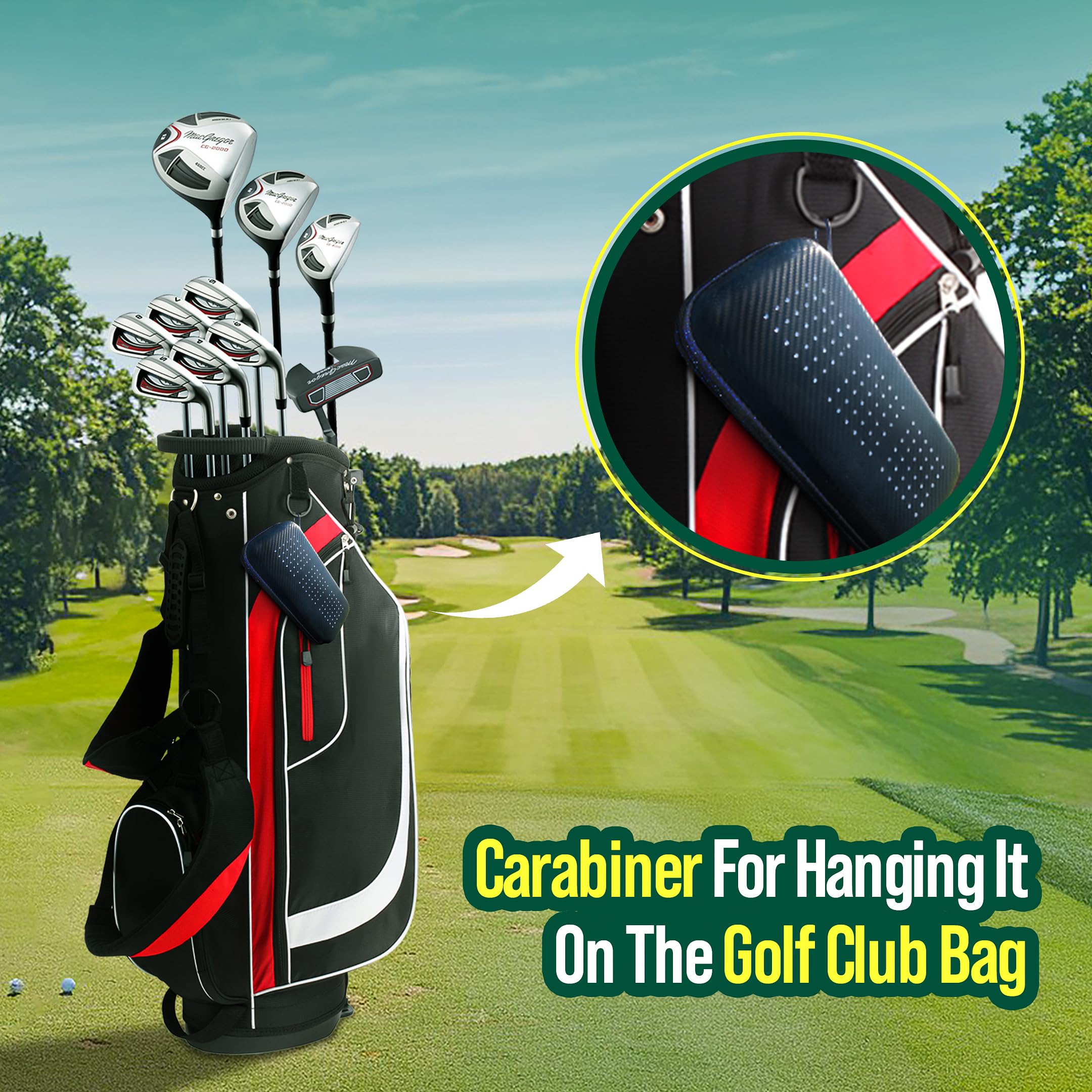 Premium Golf Glove Holder & Organizer - Durable Golf Bag Accessories for Men - Essential Golf Ball & Glove Storage Case - Perfect for Golf Course & Travel Use