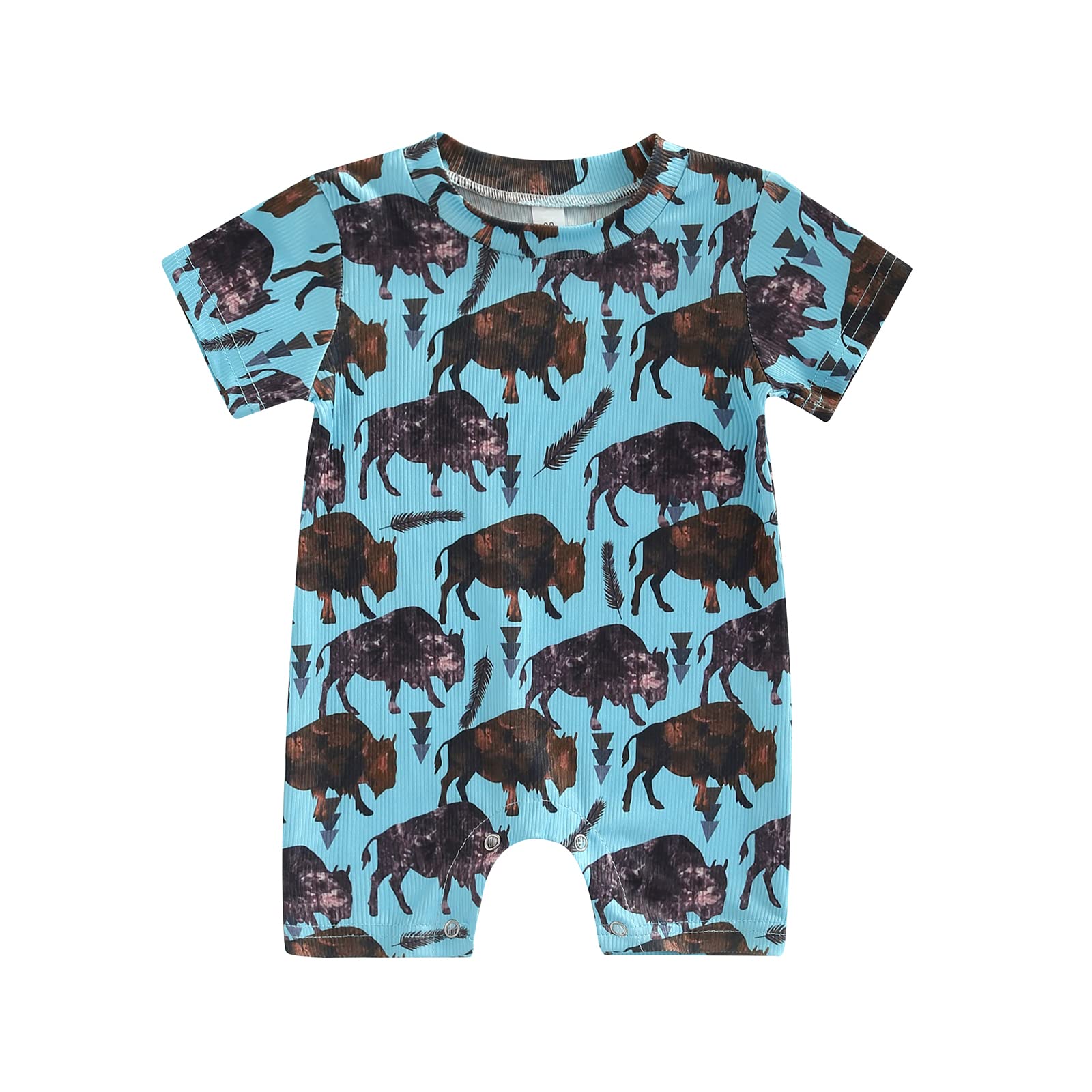 Newborn Baby Girl Boy Clothes - Cute Dots Animal Print Romper, Round Neck Short Sleeve Playsuit for Summer | Perfect for Playdates, Family Outings & Photo Shoots