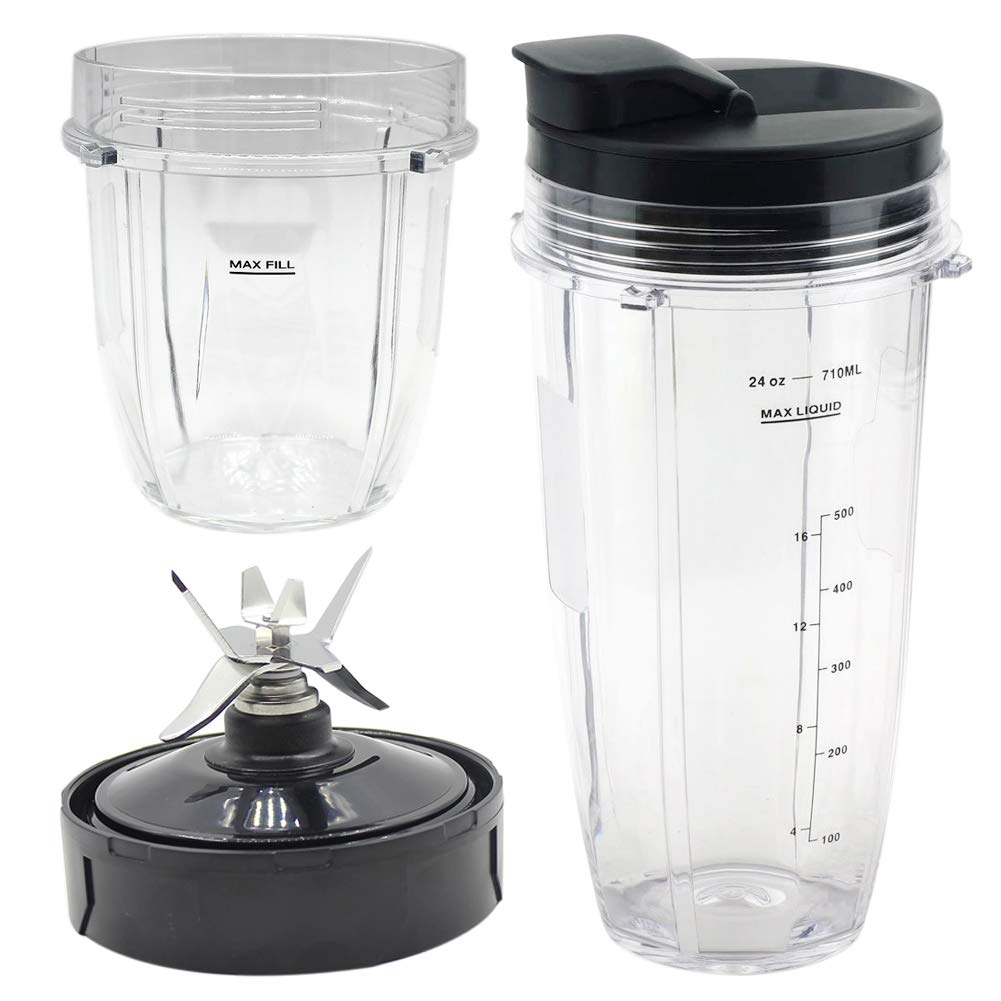 Anbige Replacement Blender Blade with 2 Cups - Compatible with Ninja Blender Auto iQ Models BL482 30 DOB, BL451 30 DOB, BL480D 69 DOB, BL455 30 DOB - Perfect for Smoothies, Shakes & Food Prep