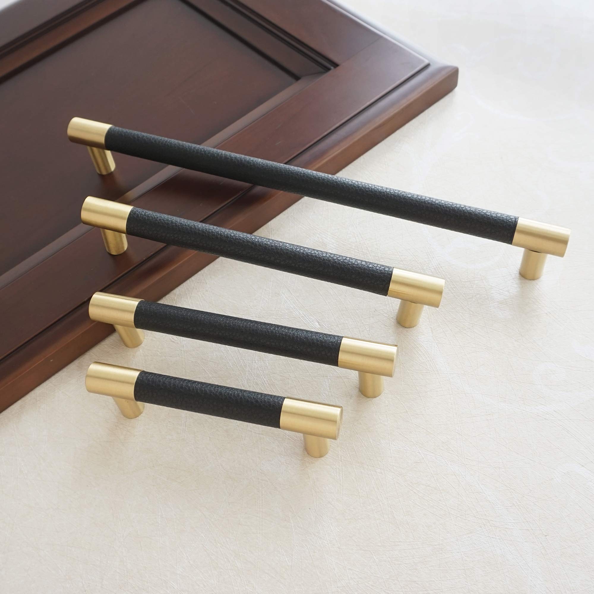 Black Brushed Brass Drawer Pulls - 7 9/16