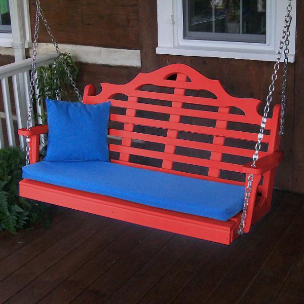 Eco-Friendly Recycled Plastic Marlboro Porch Swing - Durable Outdoor Hanging Chair for Patio, Garden, or Backyard Relaxation
