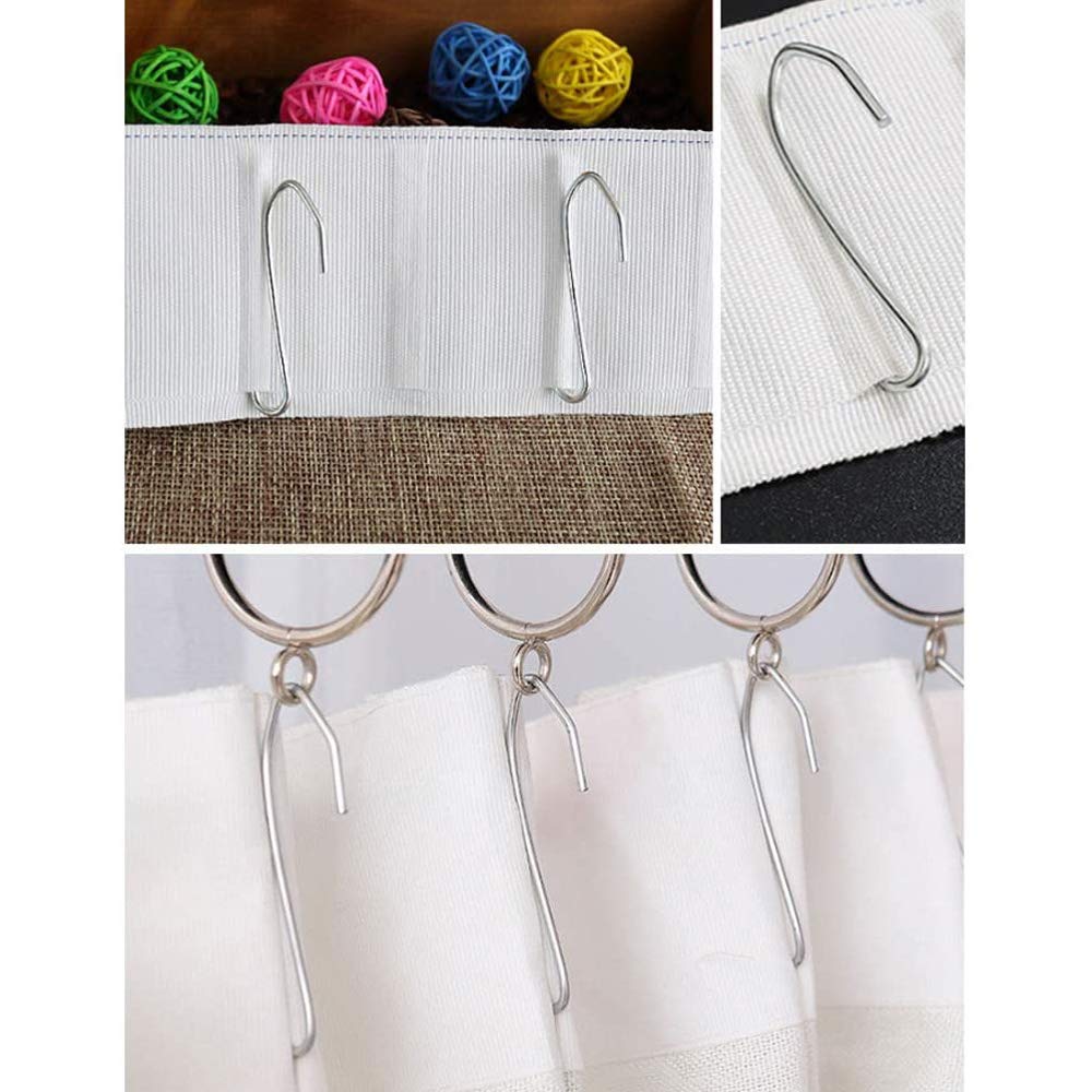 50 Pcs Stainless Steel Pinch Pleat Curtain Hooks - Heavy Duty Drapery Hooks for Sheer & Blackout Curtains - Perfect for Living Room, Bedroom & Window Treatments